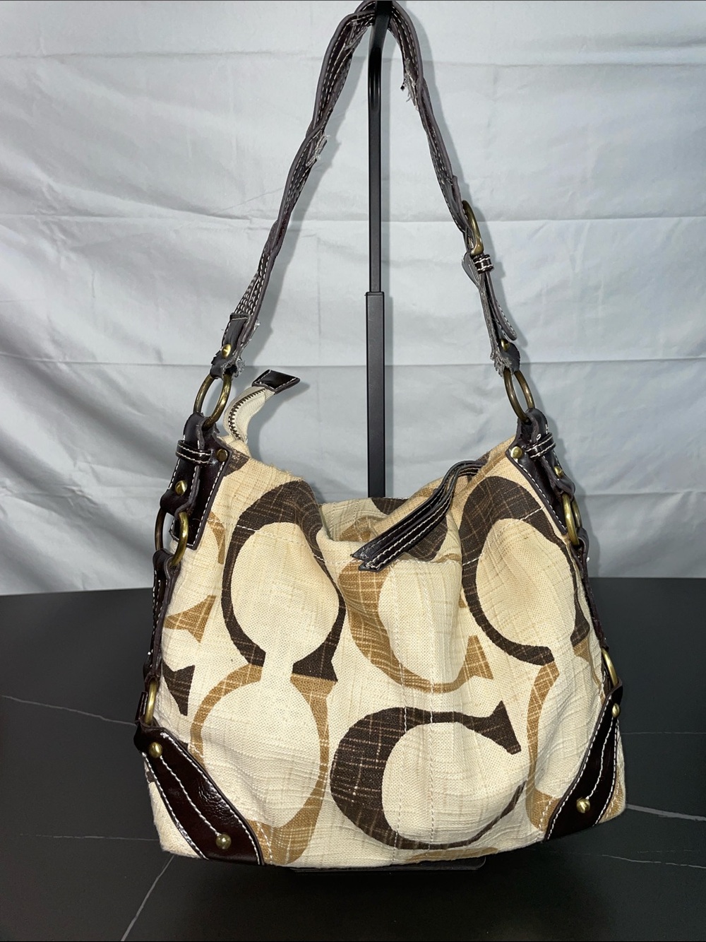 VINTAGE COACH LINEN CARLY BAG FTL-09-039